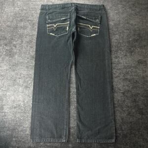 Vintage Y2K HOVA Men’s 42 Black Embroidered Baggy Jeans Hip Hop Grunge